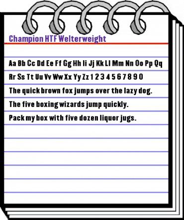 Champion HTF Welterweight animated font preview