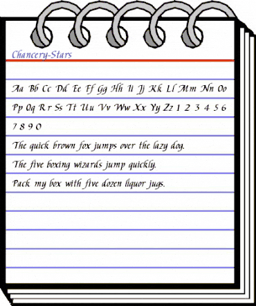 Chancery-Stars Regular animated font preview Chancery-Stars Regular animated font preview