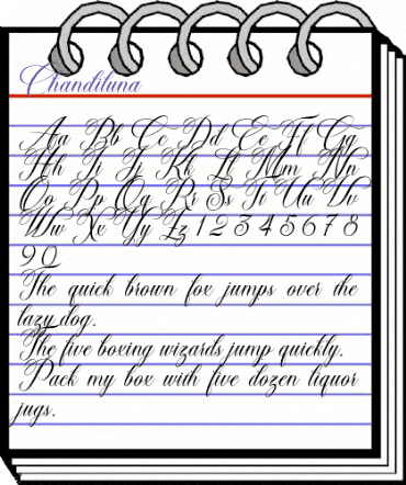 Chandiluna Regular animated font preview Chandiluna Regular animated font preview