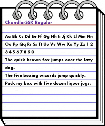 ChandlerSSK Regular animated font preview