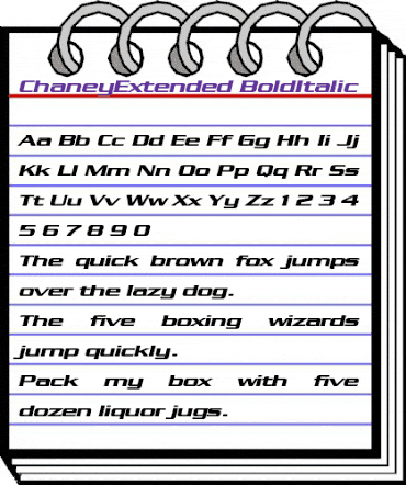 ChaneyExtended BoldItalic animated font preview ChaneyExtended BoldItalic animated font preview