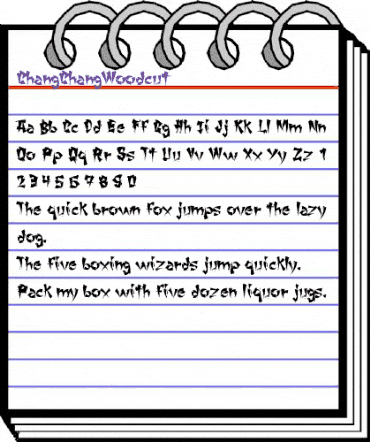 ChangChangWoodcut Regular animated font preview