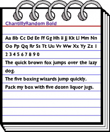 ChantillyRandom Bold animated font preview
