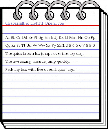 Chaparral Pro Light animated font preview Chaparral Pro Light animated font preview