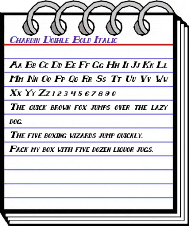 Chardin Doihle Bold Italic Bold Italic animated font preview Chardin Doihle Bold Italic Bold Italic animated font preview