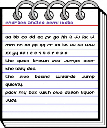 Charlie's Angles Semi-Italic Semi-Italic animated font preview