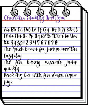 Charlotte Smoothy Regular animated font preview