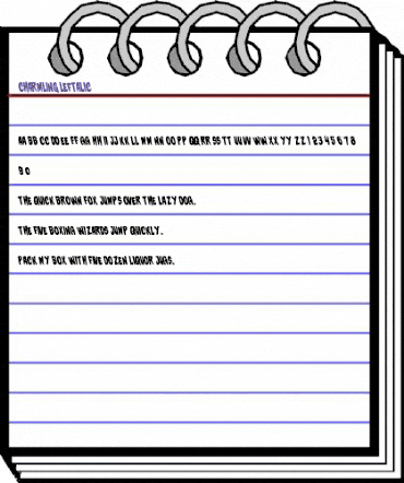 Charmling Leftalic Italic animated font preview