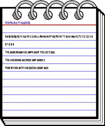 Charmling Staggered Regular animated font preview