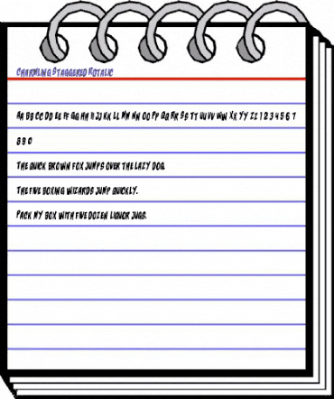 Charmling Staggered Rotalic Italic animated font preview Charmling Staggered Rotalic Italic animated font preview