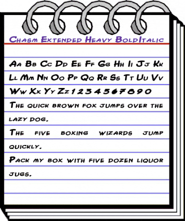 Chasm Extended Heavy BoldItalic animated font preview Chasm Extended Heavy BoldItalic animated font preview