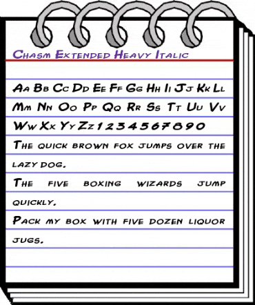 Chasm Extended Heavy Italic animated font preview Chasm Extended Heavy Italic animated font preview