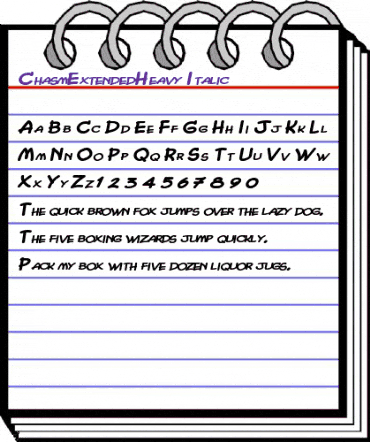 ChasmExtendedHeavy Italic animated font preview ChasmExtendedHeavy Italic animated font preview