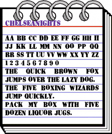 ChelseaNights Regular animated font preview