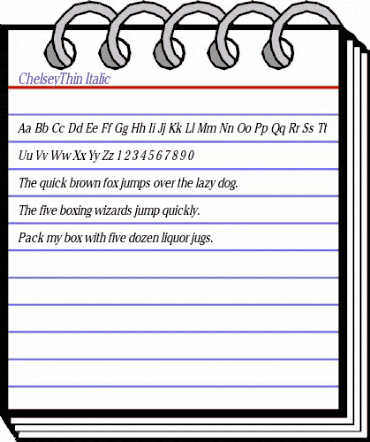 ChelseyThin Italic animated font preview ChelseyThin Italic animated font preview