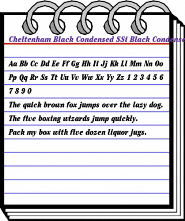 Cheltenham Black Condensed SSi Black Condensed Italic animated font preview Cheltenham Black Condensed SSi Black Condensed Italic animated font preview