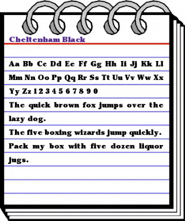 Cheltenham-Black Regular animated font preview