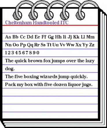 Cheltenham Handtooled ITC Regular animated font preview