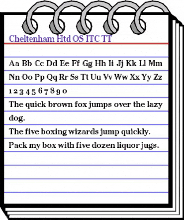 Cheltenham Htd OS ITC TT Regular animated font preview
