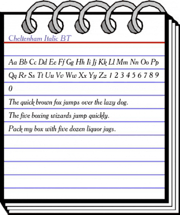 Cheltenhm BT Italic animated font preview Cheltenhm BT Italic animated font preview