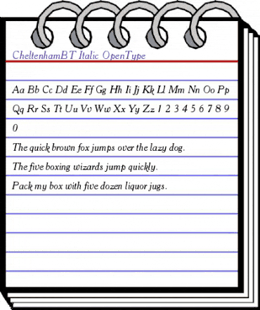 Cheltenham Italic animated font preview