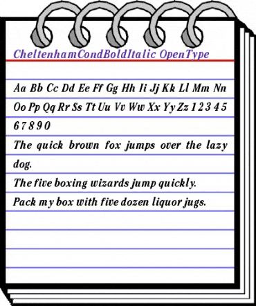 Cheltenham CondBoldItalic animated font preview Cheltenham CondBoldItalic animated font preview