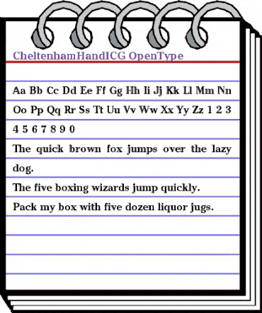 CheltenhamHandICG Regular animated font preview CheltenhamHandICG Regular animated font preview