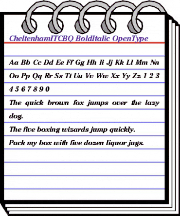 Cheltenham ITC BQ Regular animated font preview