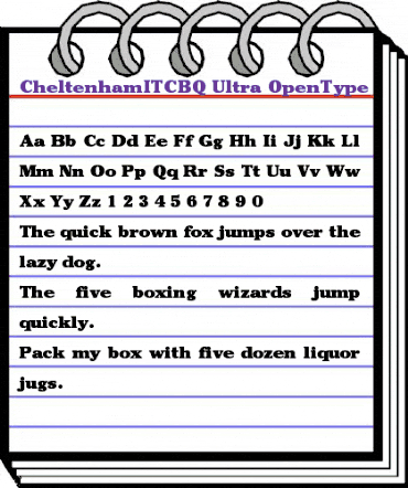 Cheltenham ITC BQ Regular animated font preview