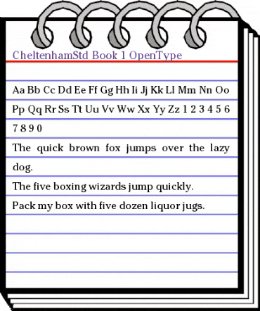 ITC Cheltenham Std Book animated font preview