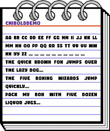 CHIBOLD demo Regular animated font preview