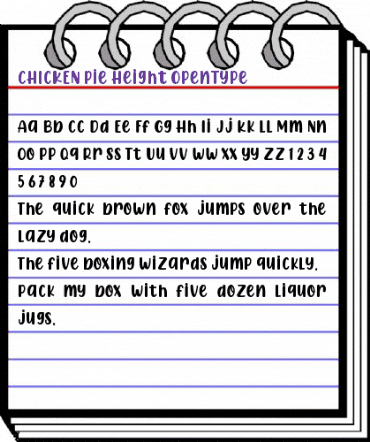 CHICKEN Pie Height Regular animated font preview