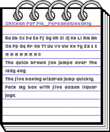 Chicken Pot Pie_PersonalUseOnly Regular animated font preview