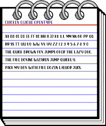 Chicken Quiche Regular animated font preview