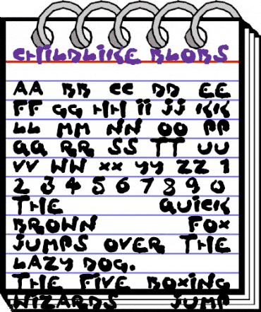 Childlike Blobs Regular animated font preview