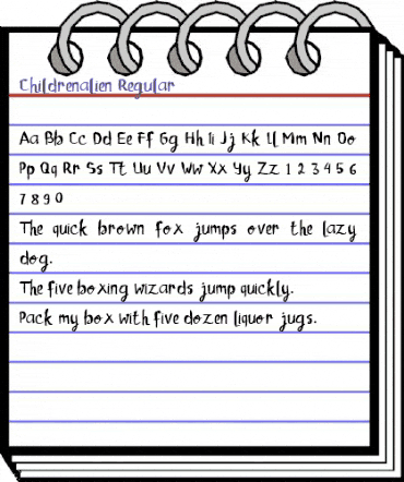 Childrenalien Regular animated font preview