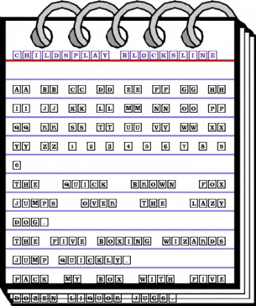 ChildsPlay BlocksLine Regular animated font preview