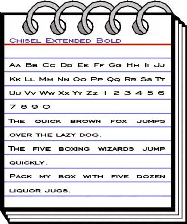 Chisel Extended Bold animated font preview Chisel Extended Bold animated font preview