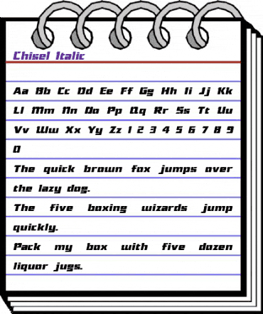 Chisel Italic animated font preview Chisel Italic animated font preview