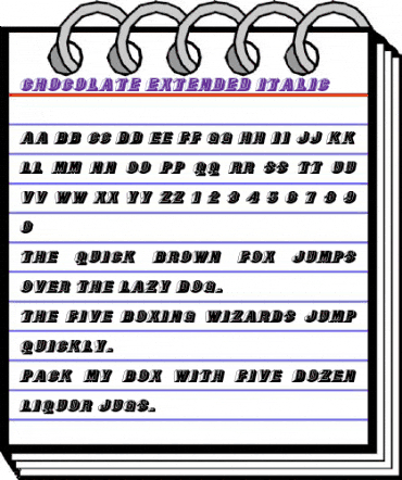 Chocolate-Extended Italic animated font preview Chocolate-Extended Italic animated font preview