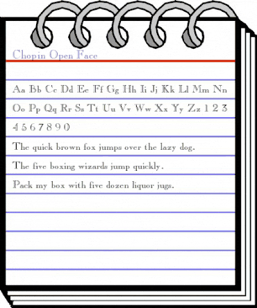 Chopin Open Face animated font preview Chopin Open Face animated font preview