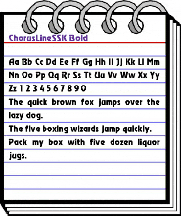 ChorusLineSSK Bold animated font preview