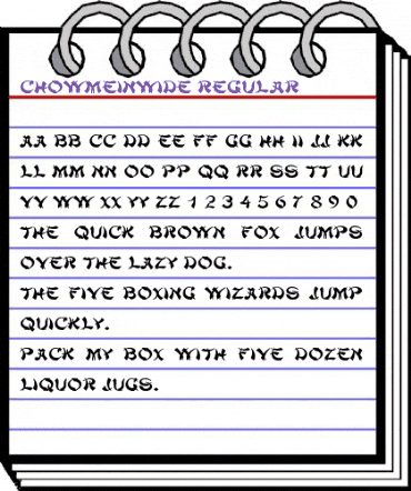 ChowMeinWide Regular animated font preview