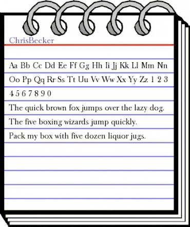 ChrisBecker Regular animated font preview