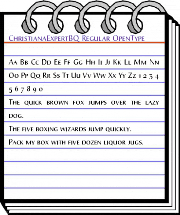 Christiana Expert BQ Regular animated font preview