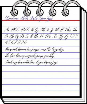 Christmas Bells Italic Regular animated font preview
