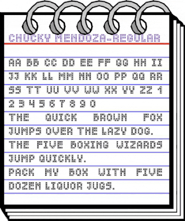 Chucky Mendoza Regular animated font preview