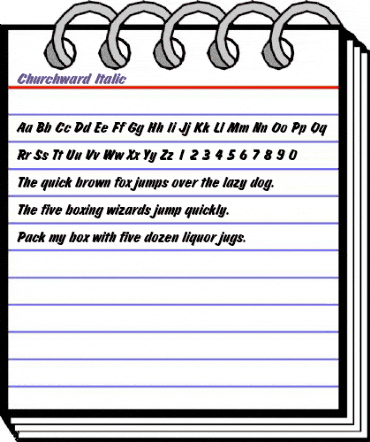 Churchward Italic animated font preview Churchward Italic animated font preview