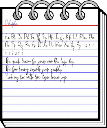 Cilupba Regular animated font preview