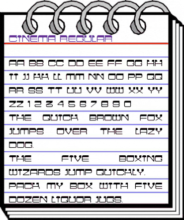 Cinema Regular animated font preview